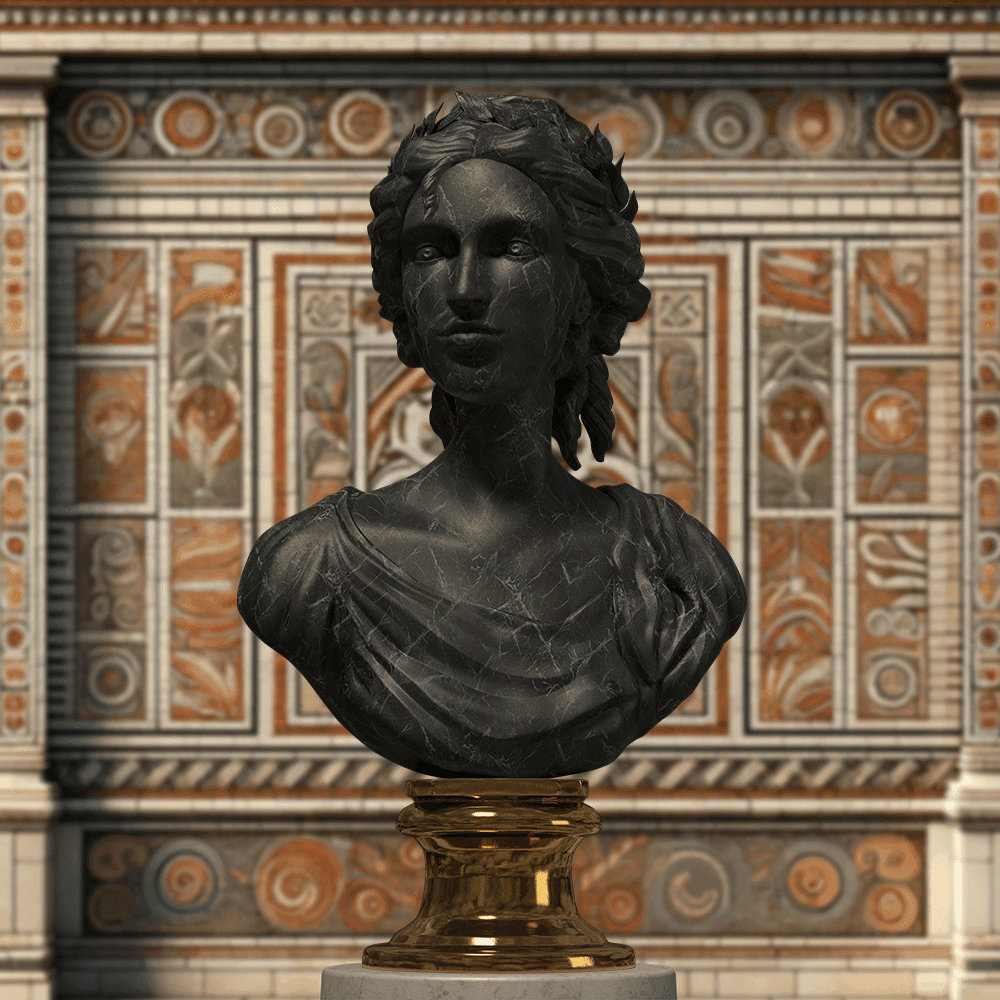 Daqin Saga NFT - Dark Marble Female Bust Example