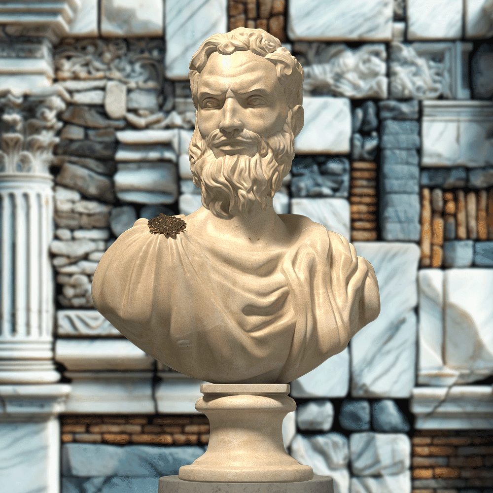 Daqin Saga NFT - Beige Marble Male Bust Example